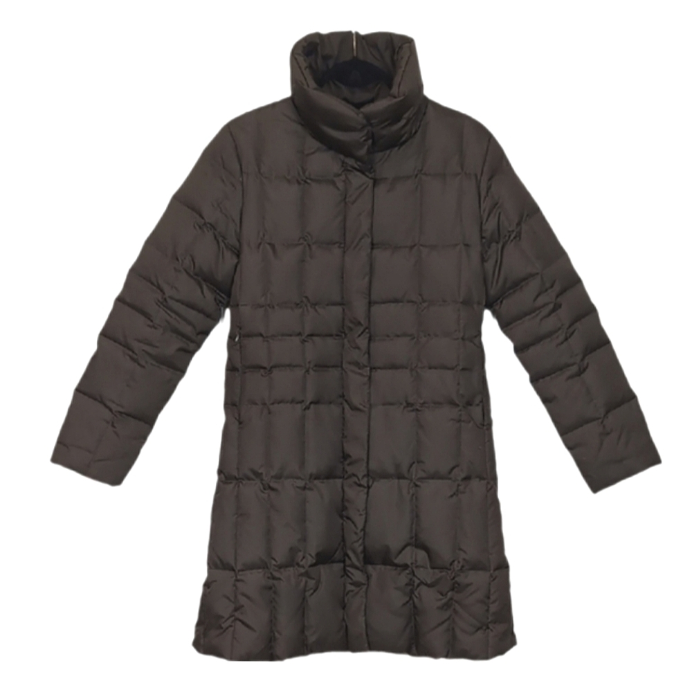 Isaac Mizrahi Down Filled Duvet Puffer Coat Womens Size Small Long Brown Jacket